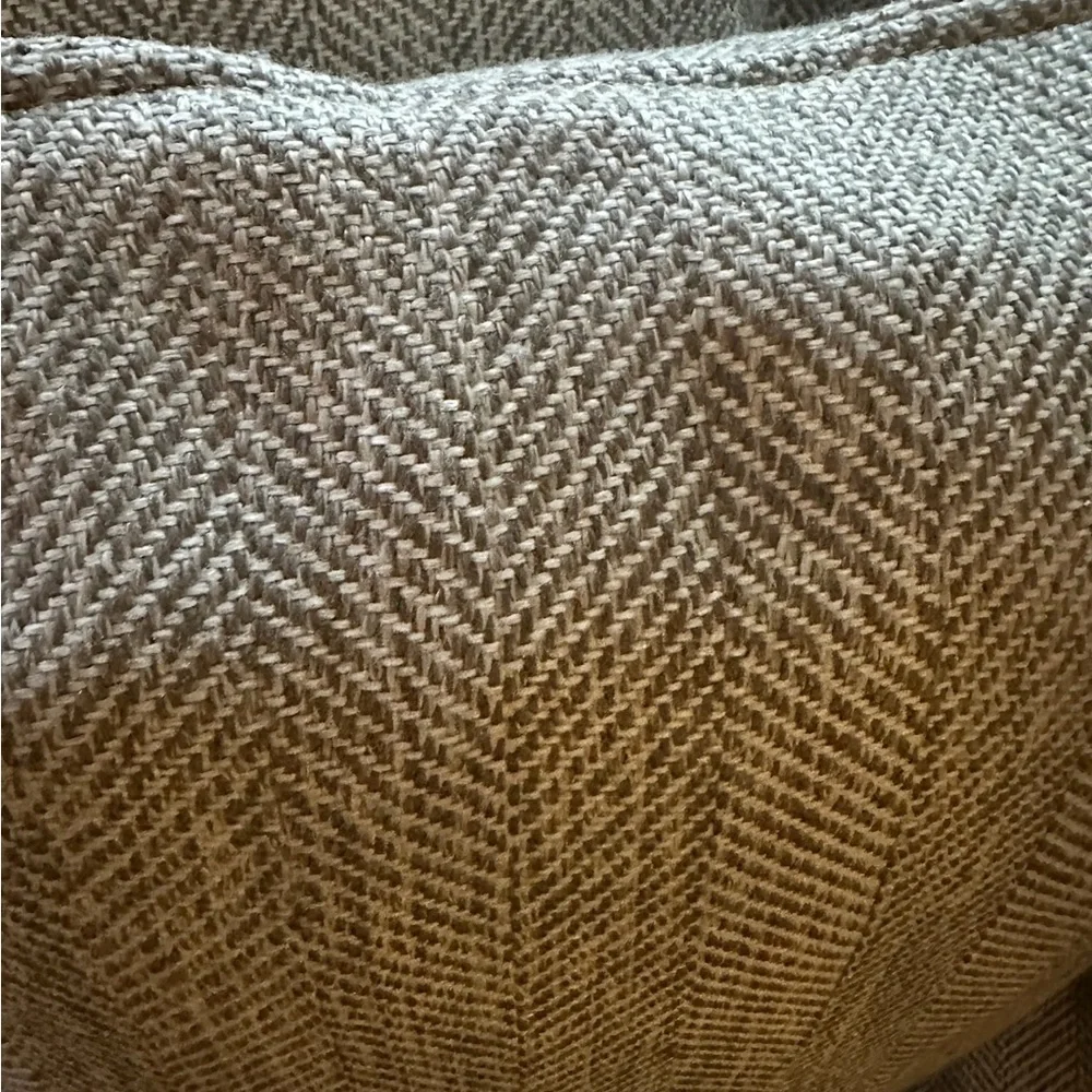 Elegant Tan Herringbone Throw Pillows